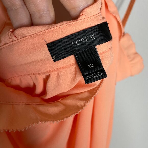 J. Crew Drapey Wrap Front Top Size 12 Coral Sleeveless Sleeveless Dressy Halter - Picture 5 of 9